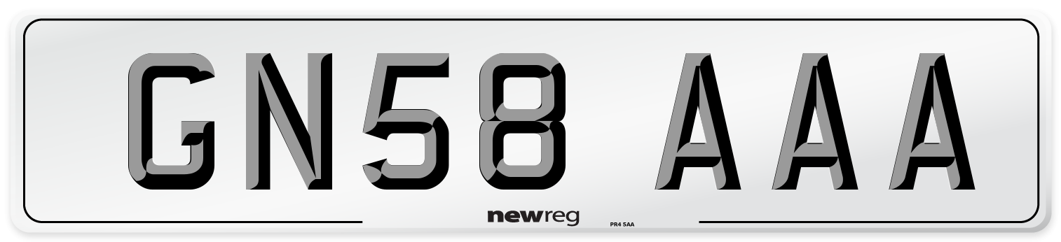 GN58 AAA Number Plate from New Reg